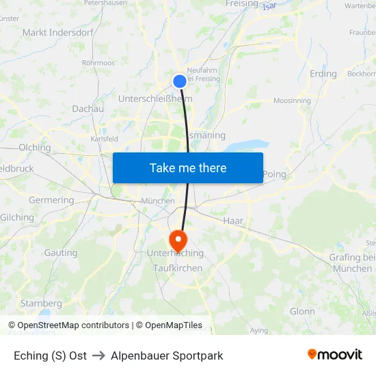 Eching (S) Ost to Alpenbauer Sportpark map