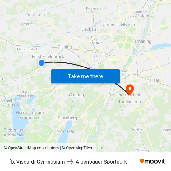 Ffb, Viscardi-Gymnasium to Alpenbauer Sportpark map