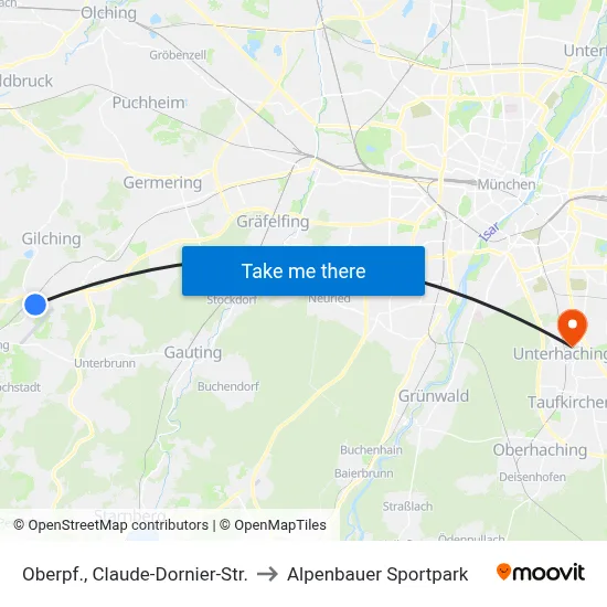 Oberpf., Claude-Dornier-Str. to Alpenbauer Sportpark map