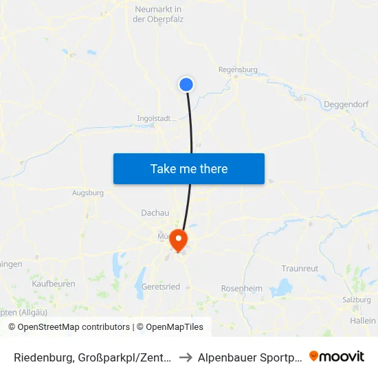 Riedenburg, Großparkpl/Zentrum to Alpenbauer Sportpark map