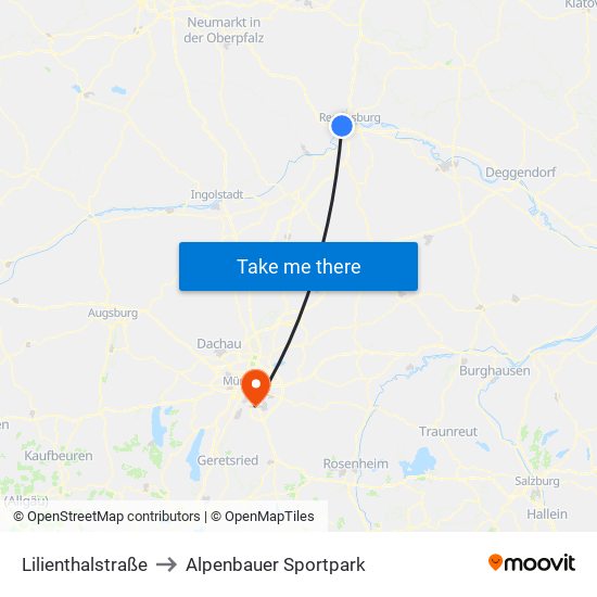 Lilienthalstraße to Alpenbauer Sportpark map