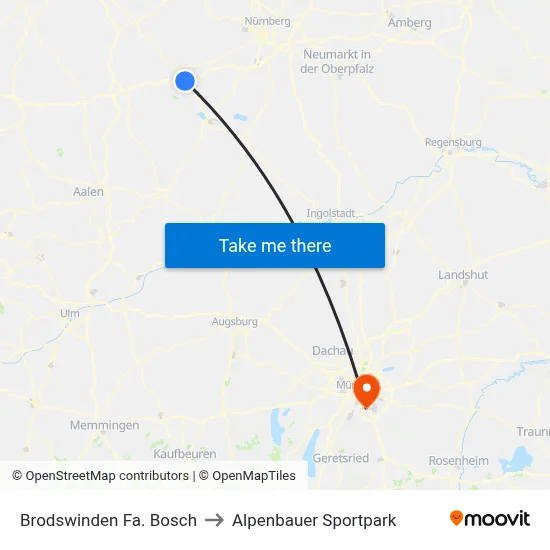 Brodswinden Fa. Bosch to Alpenbauer Sportpark map