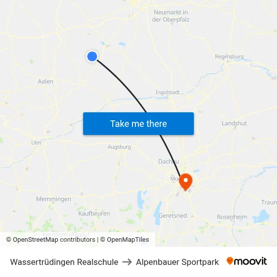 Wassertrüdingen Realschule to Alpenbauer Sportpark map