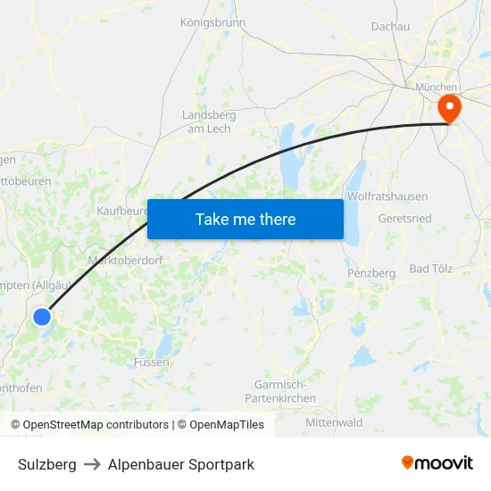 Sulzberg to Alpenbauer Sportpark map