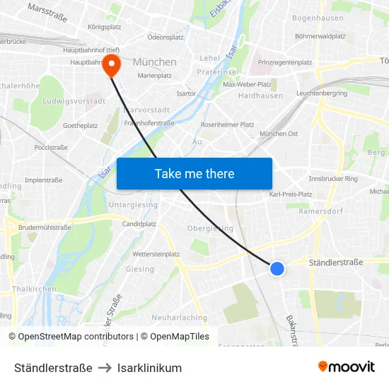 Ständlerstraße to Isarklinikum map