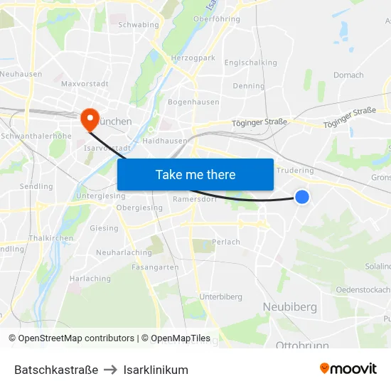 Batschkastraße to Isarklinikum map