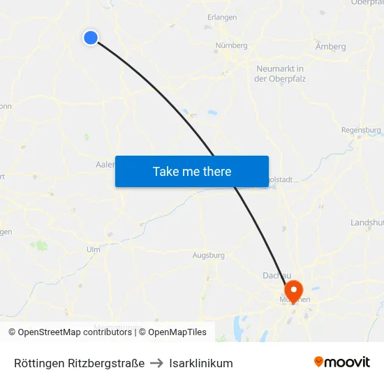 Röttingen Ritzbergstraße to Isarklinikum map