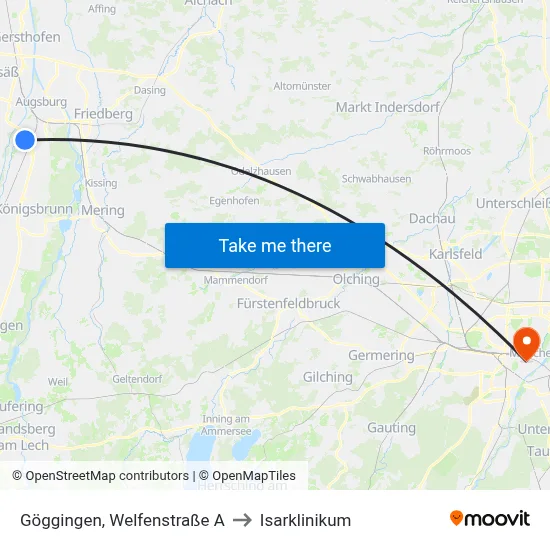 Göggingen, Welfenstraße A to Isarklinikum map