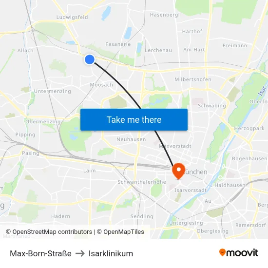 Max-Born-Straße to Isarklinikum map
