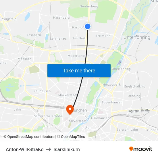 Anton-Will-Straße to Isarklinikum map
