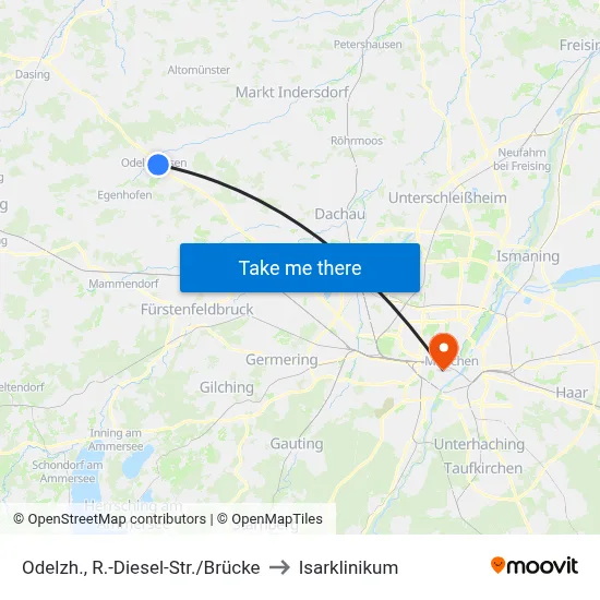 Odelzh., R.-Diesel-Str./Brücke to Isarklinikum map