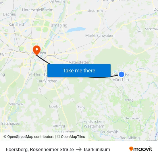 Ebersberg, Rosenheimer Straße to Isarklinikum map