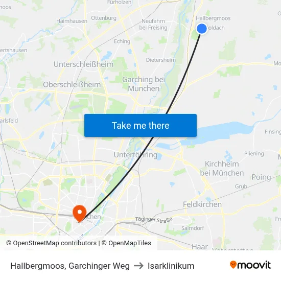 Hallbergmoos, Garchinger Weg to Isarklinikum map