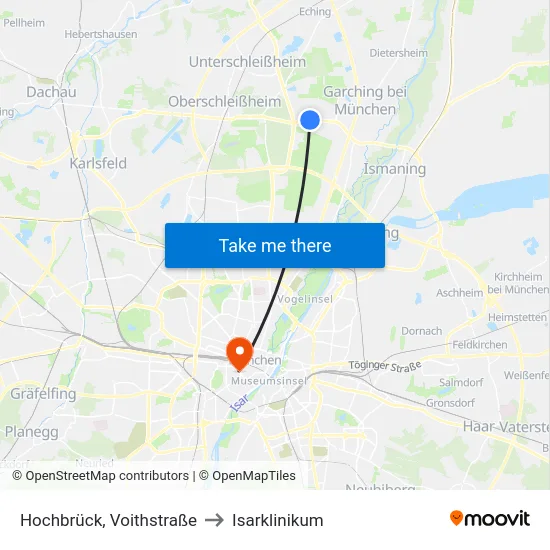 Hochbrück, Voithstraße to Isarklinikum map