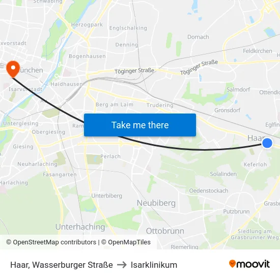Haar, Wasserburger Straße to Isarklinikum map