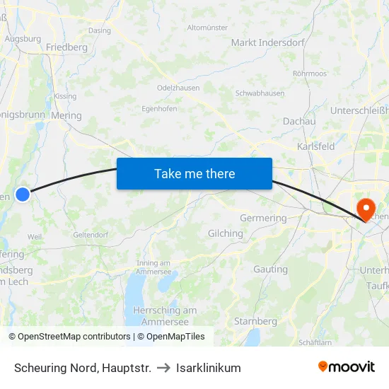Scheuring Nord, Hauptstr. to Isarklinikum map