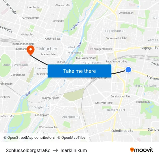 Schlüsselbergstraße to Isarklinikum map