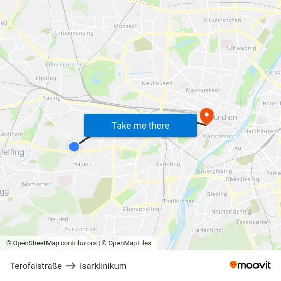 Terofalstraße to Isarklinikum map