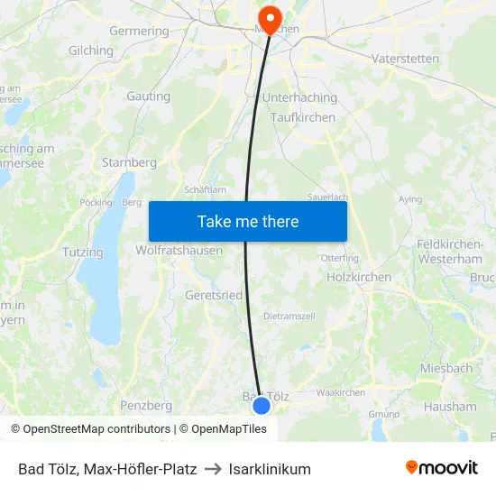 Bad Tölz, Max-Höfler-Platz to Isarklinikum map