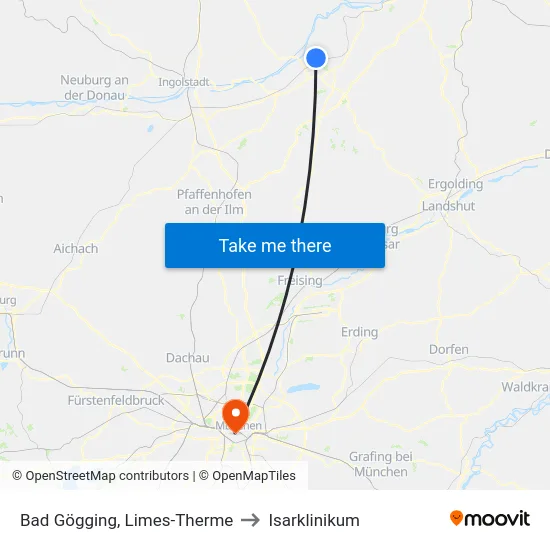 Bad Gögging, Limes-Therme to Isarklinikum map