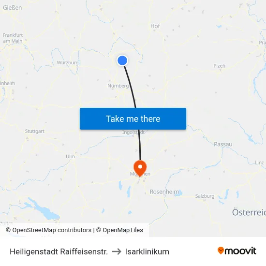 Heiligenstadt Raiffeisenstr. to Isarklinikum map