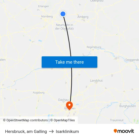 Hersbruck, am Galling to Isarklinikum map