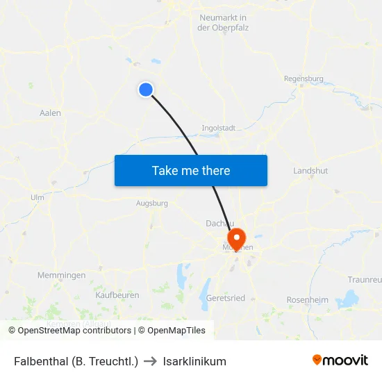 Falbenthal (B. Treuchtl.) to Isarklinikum map