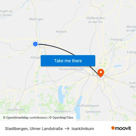 Stadtbergen, Ulmer Landstraße to Isarklinikum map