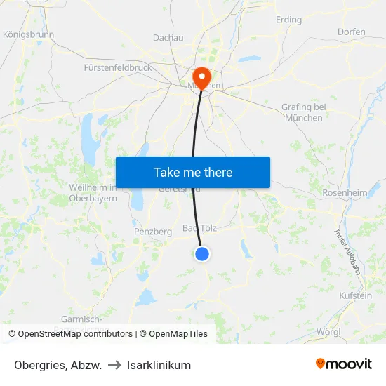 Obergries, Abzw. to Isarklinikum map