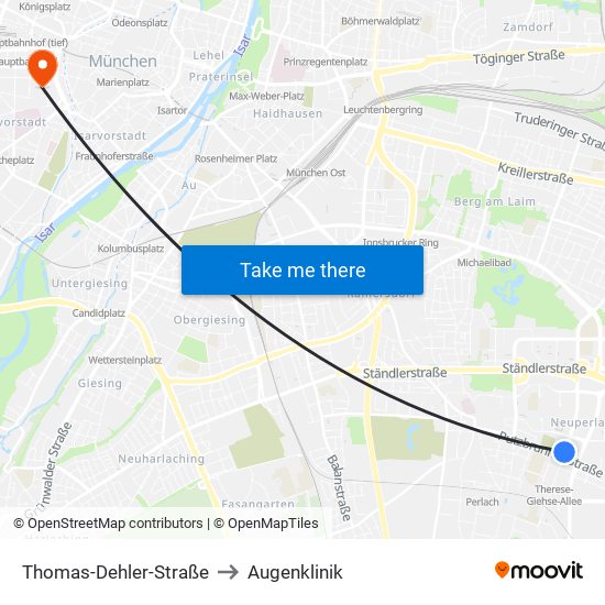 Thomas-Dehler-Straße to Augenklinik map