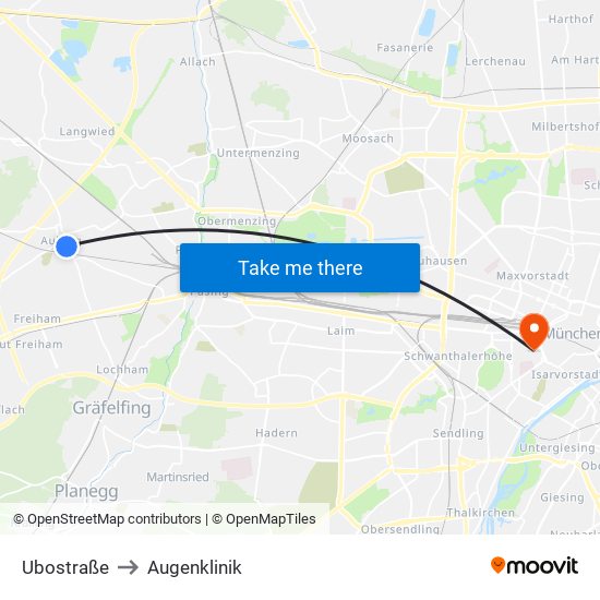 Ubostraße to Augenklinik map