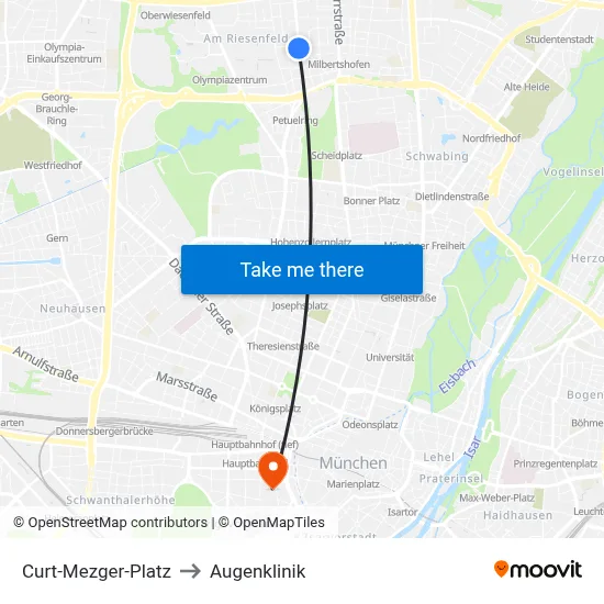 Curt-Mezger-Platz to Augenklinik map