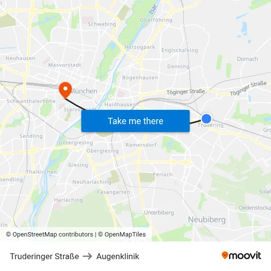 Truderinger Straße to Augenklinik map