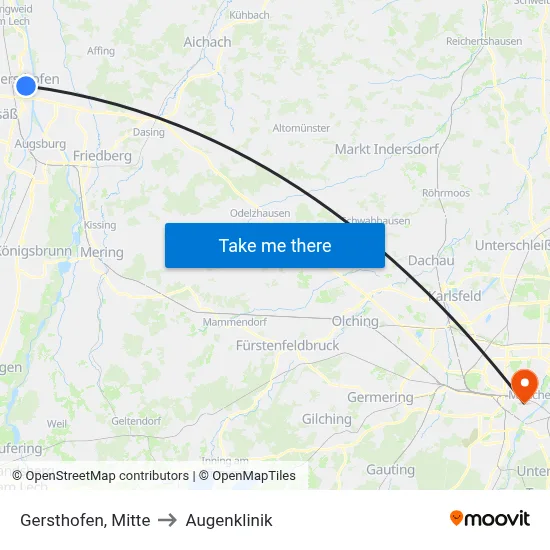 Gersthofen, Strasser to Augenklinik map