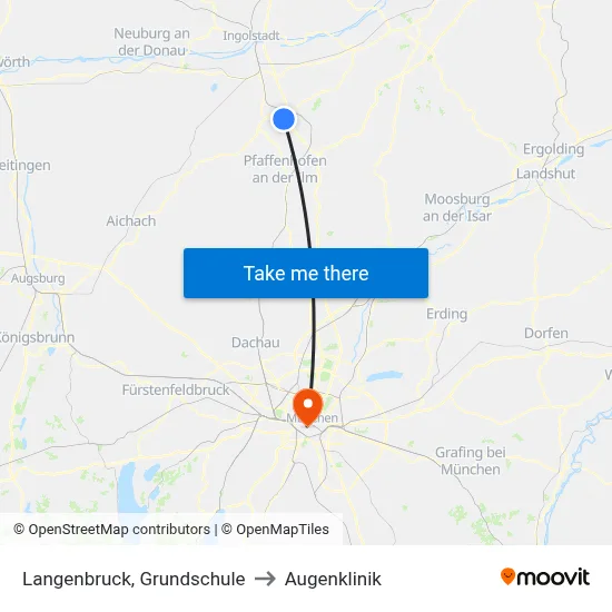 Langenbruck, Grundschule to Augenklinik map