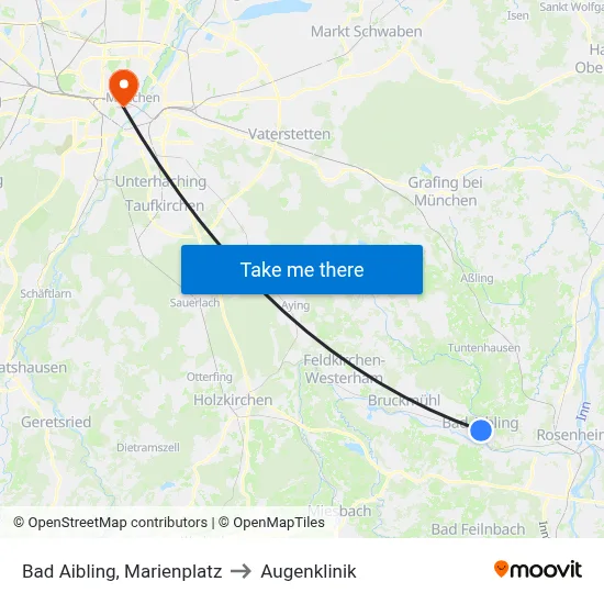 Bad Aibling, Marienplatz to Augenklinik map