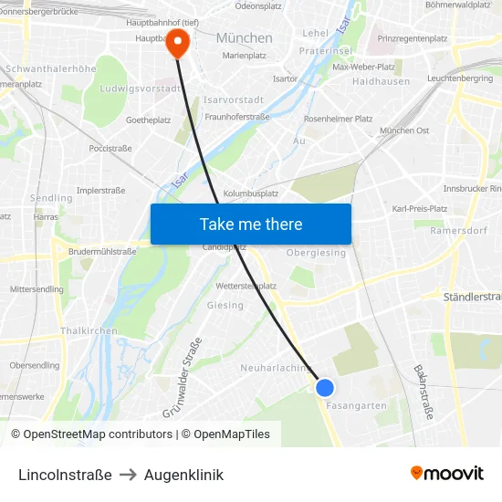 Lincolnstraße to Augenklinik map