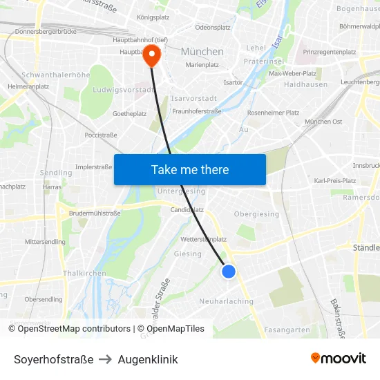 Soyerhofstraße to Augenklinik map