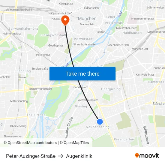 Peter-Auzinger-Straße to Augenklinik map