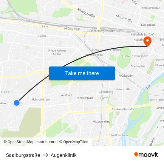 Saalburgstraße to Augenklinik map