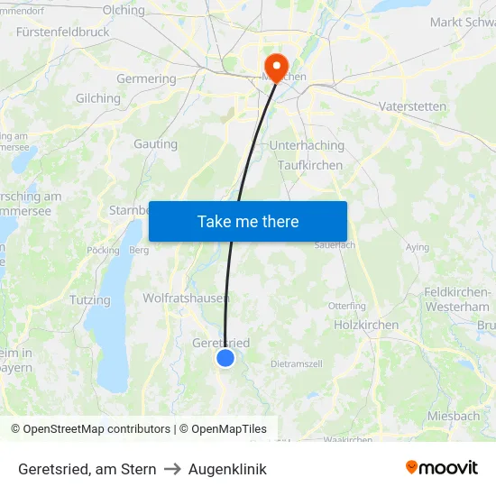 Geretsried, am Stern to Augenklinik map