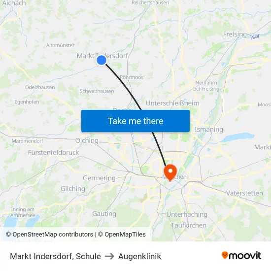 Markt Indersdorf, Schule to Augenklinik map