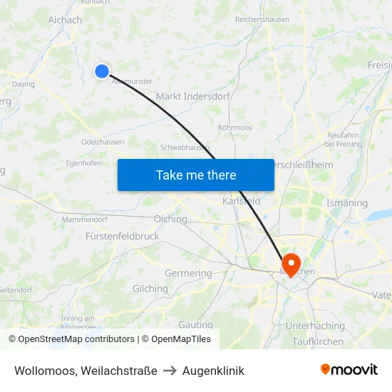 Wollomoos, Weilachstraße to Augenklinik map