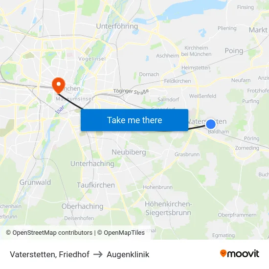 Vaterstetten, Friedhof to Augenklinik map