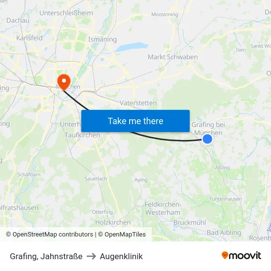 Grafing, Jahnstraße to Augenklinik map