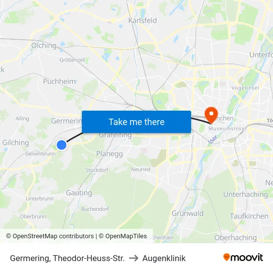 Germering, Theodor-Heuss-Str. to Augenklinik map