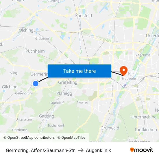 Germering, Alfons-Baumann-Str. to Augenklinik map