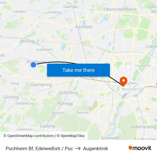 Puchheim Bf, Edelweißstr./ Puc to Augenklinik map