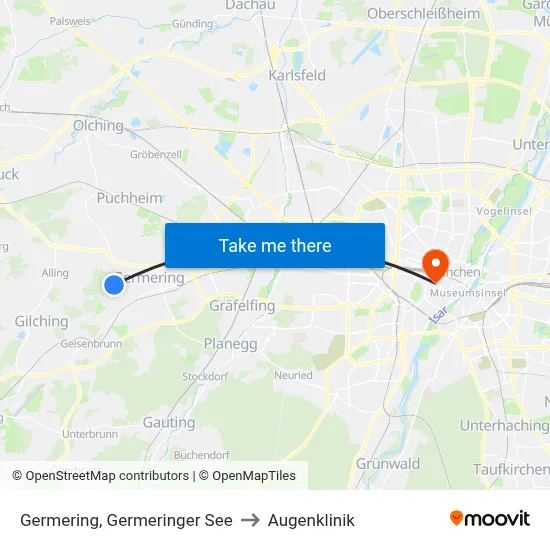 Germering, Germeringer See to Augenklinik map
