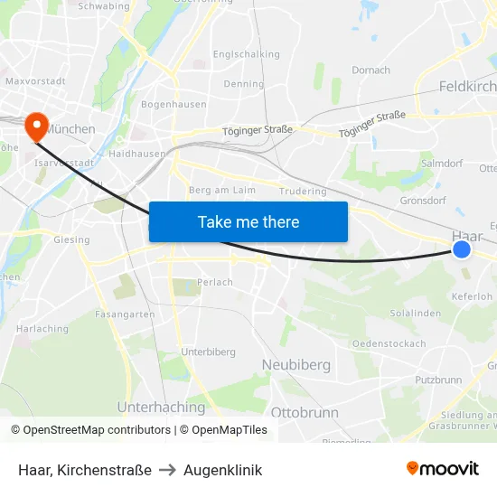 Haar, Kirchenstraße to Augenklinik map